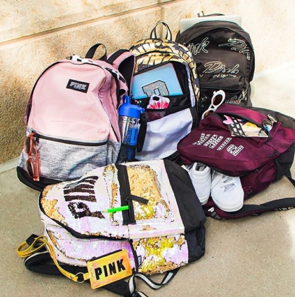 🆕PINK VS✴ BLING REVERSIBLE SEQUIN BACKPACK - Picture 5 of 6